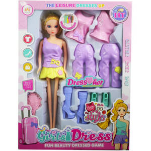 Bulk GE557 11quot; Fashion Doll With Snap-on Fashion Accessories