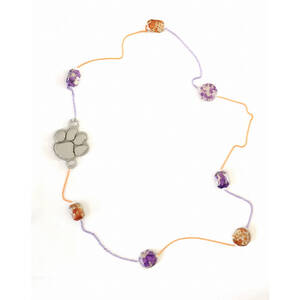 Wild N00168 Collegiate-clemson Artisanal Acrylic Chain Necklace