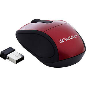 Verbatim 97540 Wireless Mini Travel Optical Mouse - Red - Radio Freque