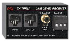 Rdl TX-TPR6A Passive Single-pair Balanced