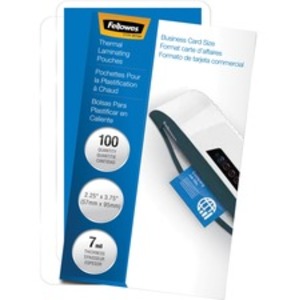 Fellowes FEL 52059 Glossy Pouches - Business Card, 7 Mil, 100 Pack - S