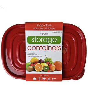 Bulk HC524 4 Pack Plastic Rectangular Food Container