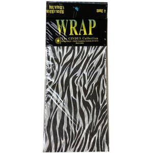 Bulk GB225 4 Sheet Zebra Print Gift Tissue Wrap 20quot; X 20quot;
