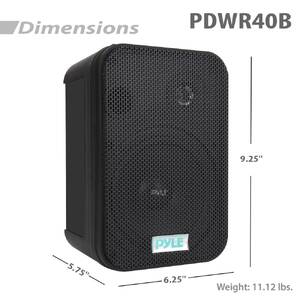 Pyle PDWR40B Pro(r)  5.25 Indooroutdoor Waterproof Speakers (black)