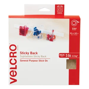 Velcro VEK 91138 Velcroreg; Brand Sticky Back Tape, 30ft X 34in Roll, 
