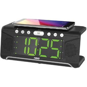 Naxa RA48982 Dual Alarm Clock With Qi Wireless Charging Function