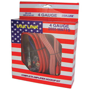 Qpower 4GAUGE Usa Link 4g. Amp Wiring Kit Wrca Cables;