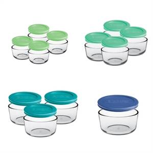 Anchor 10613AHG17 Classic 24 Piece Round Glass Food Storage Set With M