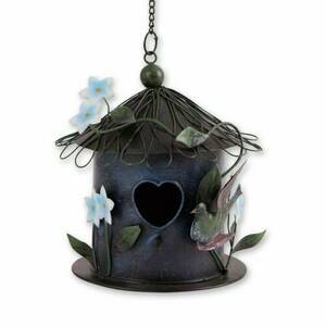 Accent 4506157 Whimsical Blue Metal Birdhouse