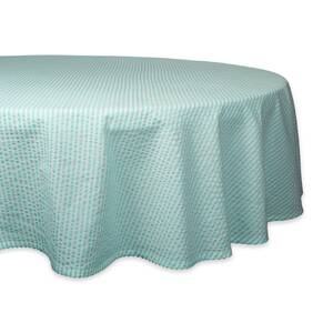 Dii CAMZ38942S Aqua Striped Seersucker Round Tablecloth - 70 Inches