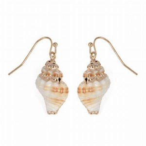 Dobbi HDE2284 Sea Shell Drop Dangling Earrings With Gold Effect ( Vari