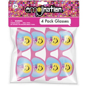 Bulk CA828 Emojination 4 Pack Novelty Glasses