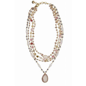 Saachiwholesale 609883 Marie Beaded Layered Necklace (pack Of 1)