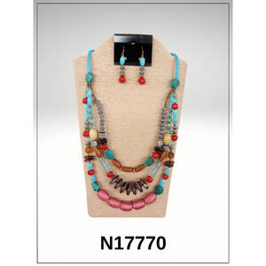 Island N17770-OS1 Necklace Set And Earrings (pack Of 1)