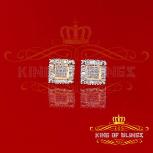 King 19558Y-A44KOB Aretes Para Hombre 925 Sterling Silver Carat Round 