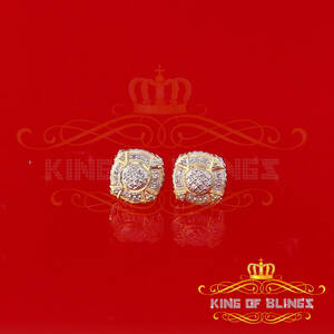 King 12726Y-A39KOB Aretes Para Hombre 925 Sterling Silver Carat Round 