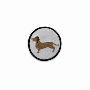 K9 Breed_Dachschund_White_Circle_V Dog Breed Patches (pack Of 1)