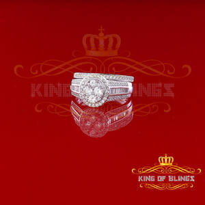 King 11983W-A34KOB 10k White Gold Finish With Lab Created Diamond Silv