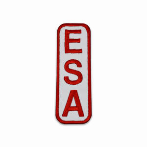 K9 ESA_WhiteRed_2x6 Esaservice Animal Patches (pack Of 1)