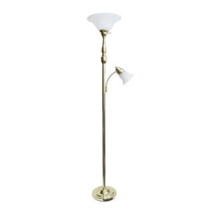 All LHF-3003-GL Lalia Home Torchiere Floor Lamp With Reading Light And