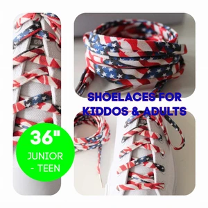 Cutelaces '7013745 Flag With Metal Tips For July 4th Shoelaces (pack O