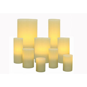 Flipo FLA-CAN-WX-3/6 Ivory Flameless Wax Pillar Candles (pack Of 1)