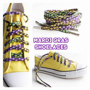 Cutelaces '7014311 Mardi Gras Shoelaces (pack Of 1 Pack Of 1 Piece)