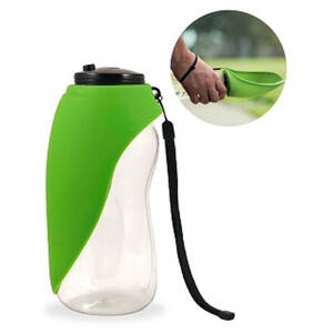 Flipo PET-LEAFB-RP-GR Fold-a-bowl - Portable Pet Water Bottle And Bowl