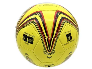 Bulk GE824 Yellow Size 5 Soccer Ball With Red And Black Star Design