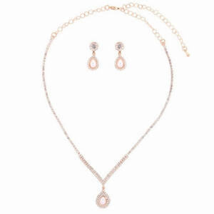 Dobbi 16918 Teardrop Pearl Necklace And Earring Set (2 Piece Set) (pac