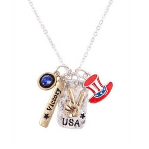 Dobbi 15663 Usa Flag Hat Peace Necklace (pack Of 1)