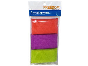 Bulk FD470 3 Pack Jumbo Colorful Scrub Sponges