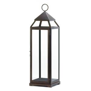 Accent 10016683 Tall Bronze Modern Candle Lantern - 25 Inches