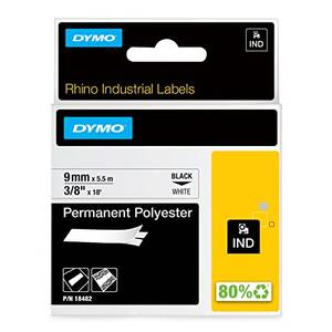 Dymo 18482 Rhino 38 White Permanent Poly Labels