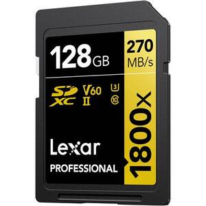 Lexar LSD1800128G-B2NNU Professional Sdxc Memory Card, 1800x 128gb, Cl