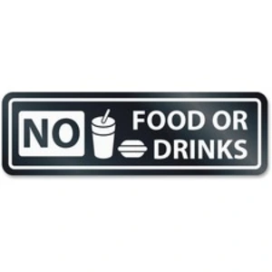 Donghe HDS 9434 Headline Signs No Food Or Drinks Window Sign - 1 Each 