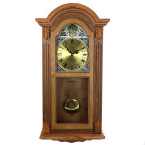 Bedford BED-9000O Clock Collection Honey Oak Chiming Pendulum Wall Clo