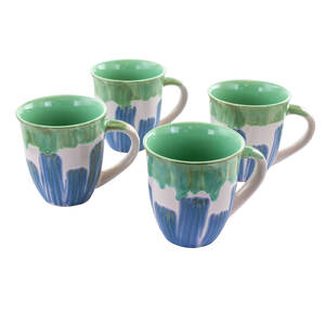 Meritage 109306.01 Coral 4 Piece 20 Ounce Stoneware Cup Set In Green