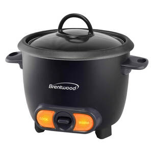 Brentwood TS-506BK 3 Cup Uncooked6 Cup Cooked Non Stick Rice Cooker In