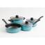 Gibson 109464.07 Home Casselman 7 Piece Cookware Set In Turquoise