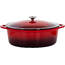 Megachef MG-CO33AR 7 Quarts Oval Enameled Cast Iron Casserole In Red