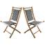 Homeroots.co 383048 Set Of 2 Foldable Armless Chairs In Solid Bamboo F