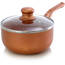 Better SP-5 1.5 Qt. Copper Colored Ceramic Coated Saucepan With Glass 