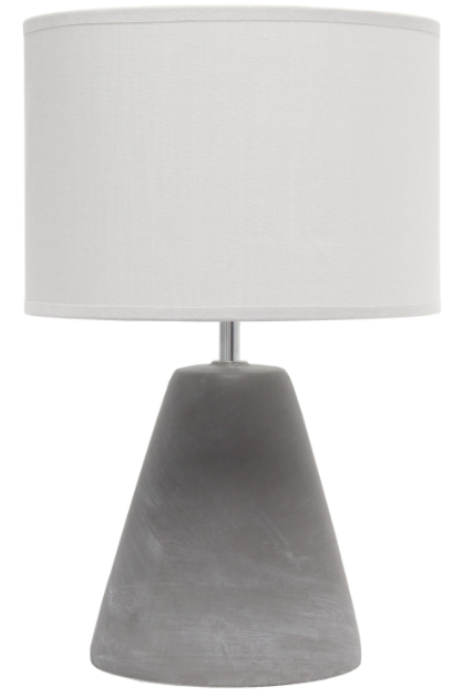 All LT2059-GRY Simple Designs Pinnacle Concrete Table Lamp, Gray