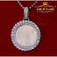 King 18790W-A79KOB 10k White Gold Finish Silver Picture Pendant With D