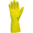 The SZN GRFYSM1S Safety Zone Yellow Flock Lined Latex Gloves - Chemica