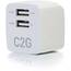 C2g 22322 2-port Usb Wall Charger - Ac To Usb Adapter - 5v 2.1a Output