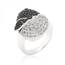 Icon J9195 Black And White Cubic Zirconia Baby Chick Ring (size: 06) R