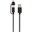 Helix RA49495 Usb-a To Usb-c Cable With Micro Usb Adapter44; 5ft (blac