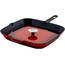 Megachef MG-GS28AR 11 Inch Square Enamel Cast Iron Grill Pan With Matc
